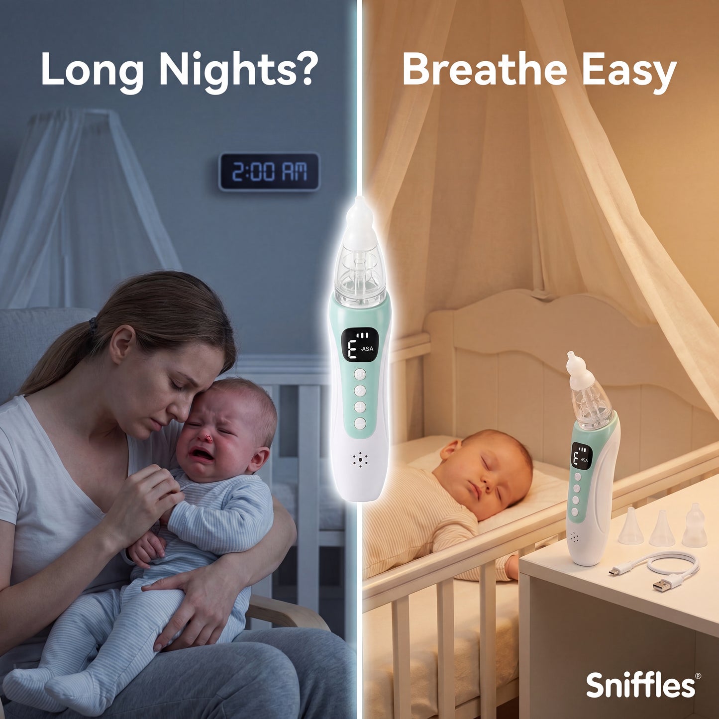 Sniffles baby nasal aspirator